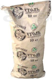 Древесный уголь 10 кг в мешках оптом